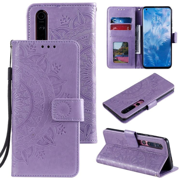 For Xiaomi Mi 10 5G Totem Flower Embossed Horizontal Flip TPU + PU Leather Case with Holder & Card Slots & Wallet