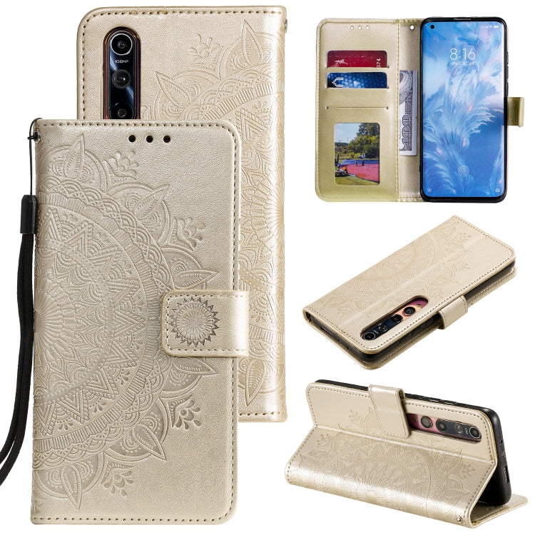 For Xiaomi Mi 10 Pro 5G Totem Flower Embossed Horizontal Flip TPU + PU Leather Case with Holder & Card Slots & Wallet