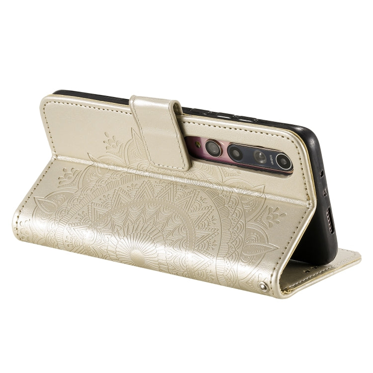 For Xiaomi Mi 10 Pro 5G Totem Flower Embossed Horizontal Flip TPU + PU Leather Case with Holder & Card Slots & Wallet
