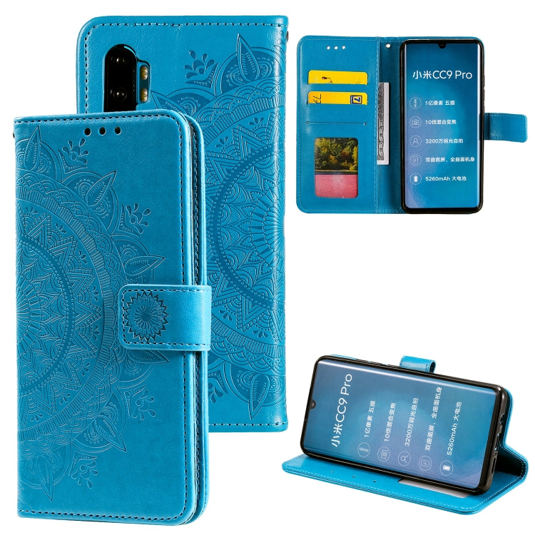 For Xiaomi Mi Note 10 Totem Flower Embossed Horizontal Flip TPU + PU Leather Case with Holder & Card Slots & Wallet