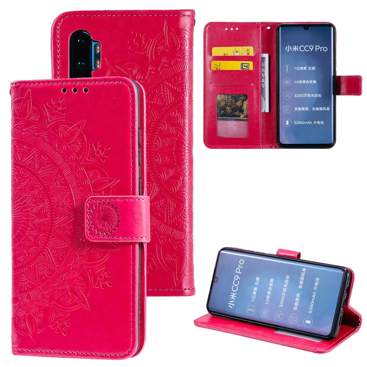 For Xiaomi Mi Note 10 Totem Flower Embossed Horizontal Flip TPU + PU Leather Case with Holder & Card Slots & Wallet