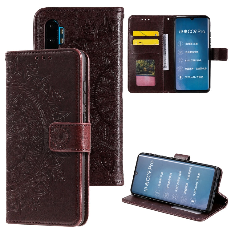 For Xiaomi Mi Note 10 Totem Flower Embossed Horizontal Flip TPU + PU Leather Case with Holder & Card Slots & Wallet