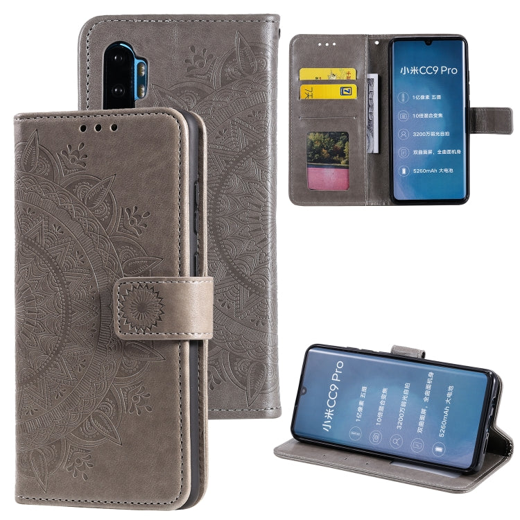 For Xiaomi Mi Note 10 Totem Flower Embossed Horizontal Flip TPU + PU Leather Case with Holder & Card Slots & Wallet