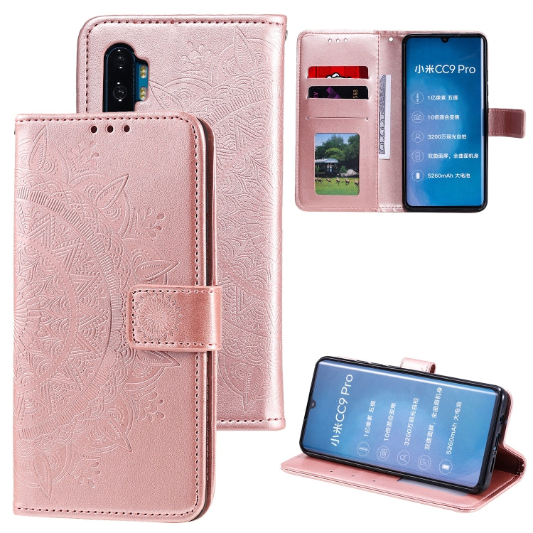 For Xiaomi Mi Note 10 Totem Flower Embossed Horizontal Flip TPU + PU Leather Case with Holder & Card Slots & Wallet