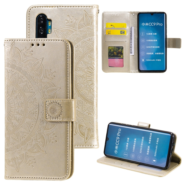 For Xiaomi Mi Note 10 Totem Flower Embossed Horizontal Flip TPU + PU Leather Case with Holder & Card Slots & Wallet
