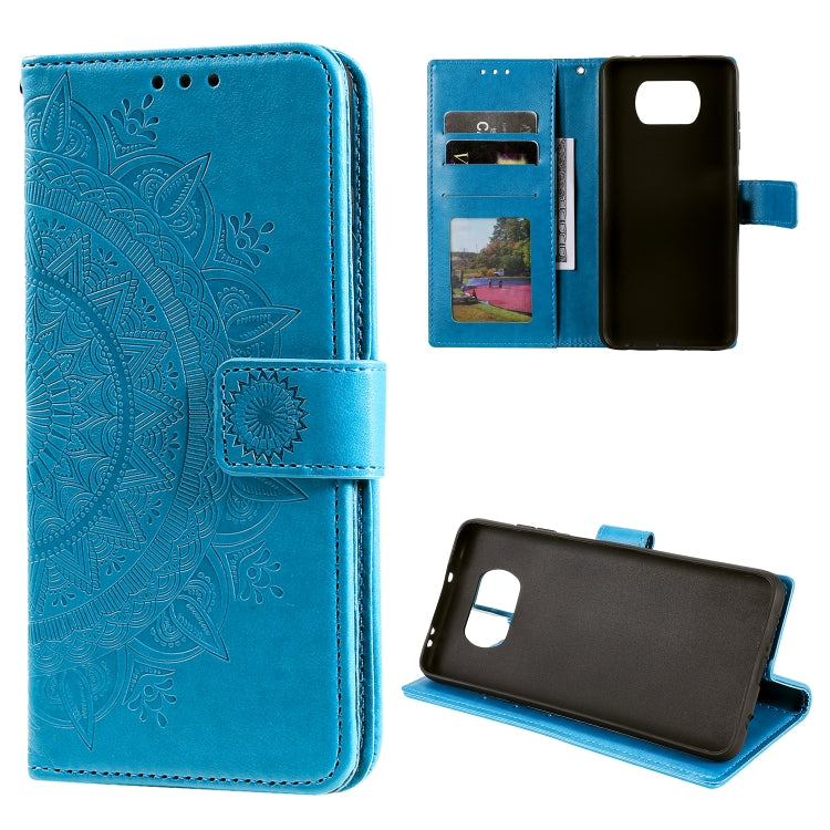 For Xiaomi Poco X3 Totem Flower Embossed Horizontal Flip TPU + PU Leather Case with Holder & Card Slots & Wallet