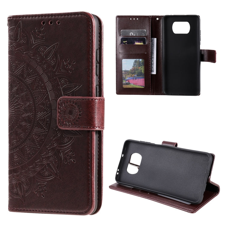For Xiaomi Poco X3 Totem Flower Embossed Horizontal Flip TPU + PU Leather Case with Holder & Card Slots & Wallet