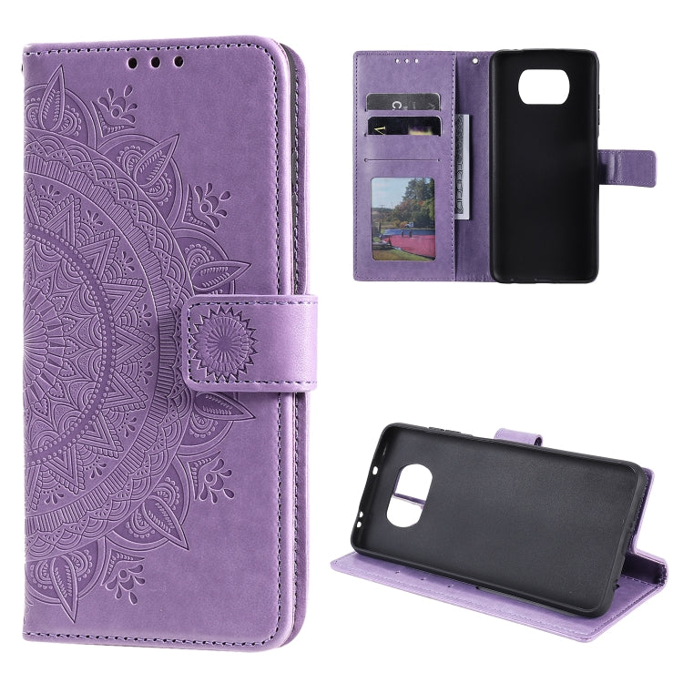 For Xiaomi Poco X3 Totem Flower Embossed Horizontal Flip TPU + PU Leather Case with Holder & Card Slots & Wallet