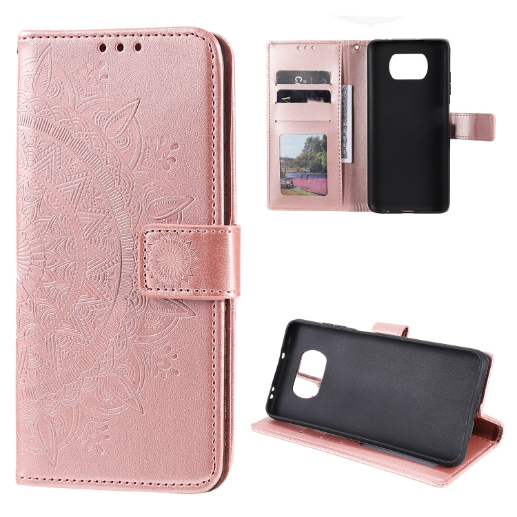 For Xiaomi Poco X3 Totem Flower Embossed Horizontal Flip TPU + PU Leather Case with Holder & Card Slots & Wallet