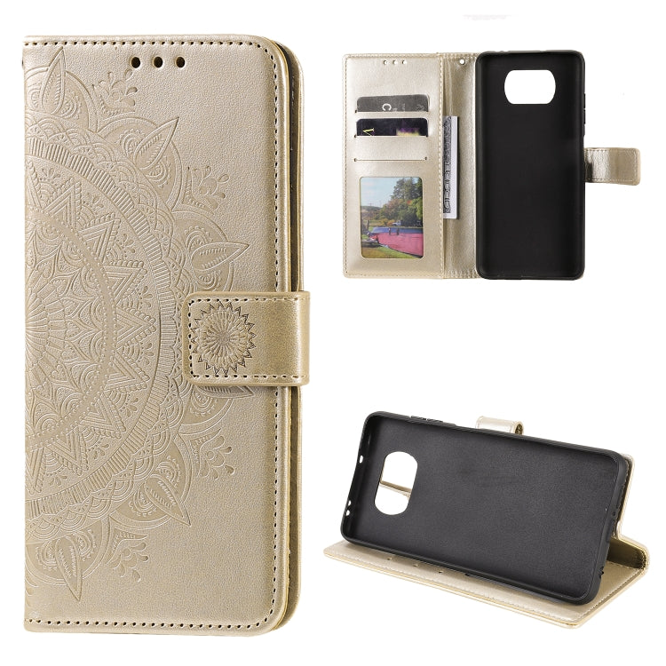 For Xiaomi Poco X3 Totem Flower Embossed Horizontal Flip TPU + PU Leather Case with Holder & Card Slots & Wallet