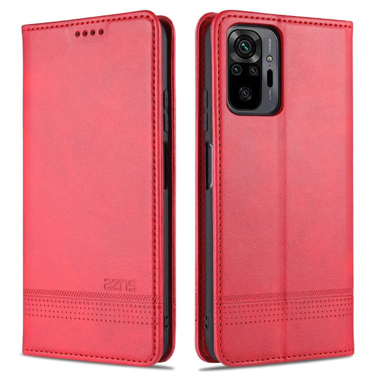For Xiaomi Redmi Note 10 Pro Max AZNS Magnetic Calf Texture Horizontal Flip Leather Case with Card Slots & Holder & Wallet