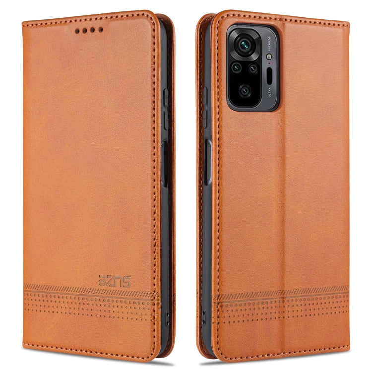 For Xiaomi Redmi Note 10 Pro Max AZNS Magnetic Calf Texture Horizontal Flip Leather Case with Card Slots & Holder & Wallet
