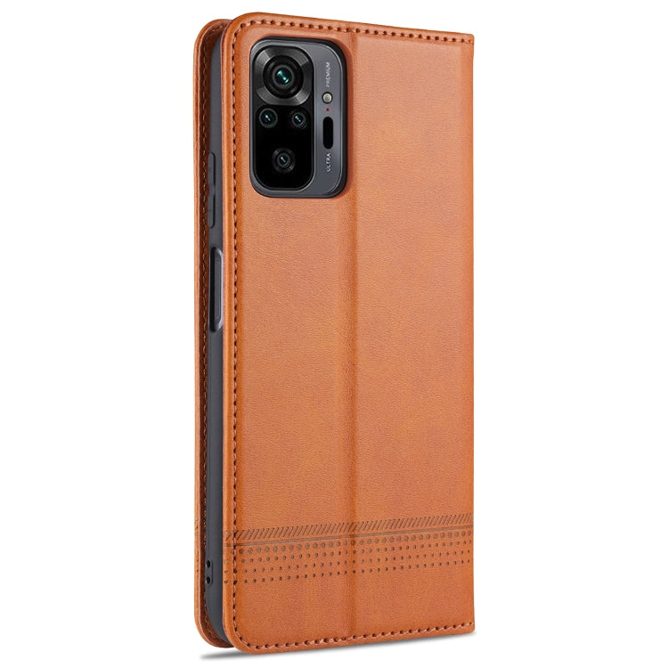 For Xiaomi Redmi Note 10 Pro Max AZNS Magnetic Calf Texture Horizontal Flip Leather Case with Card Slots & Holder & Wallet
