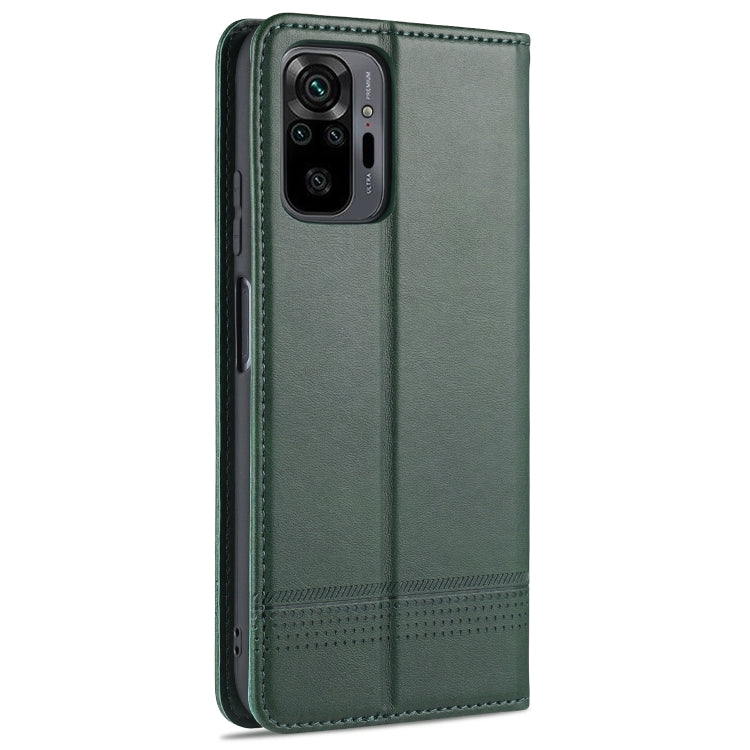 For Xiaomi Redmi Note 10 Pro Max AZNS Magnetic Calf Texture Horizontal Flip Leather Case with Card Slots & Holder & Wallet