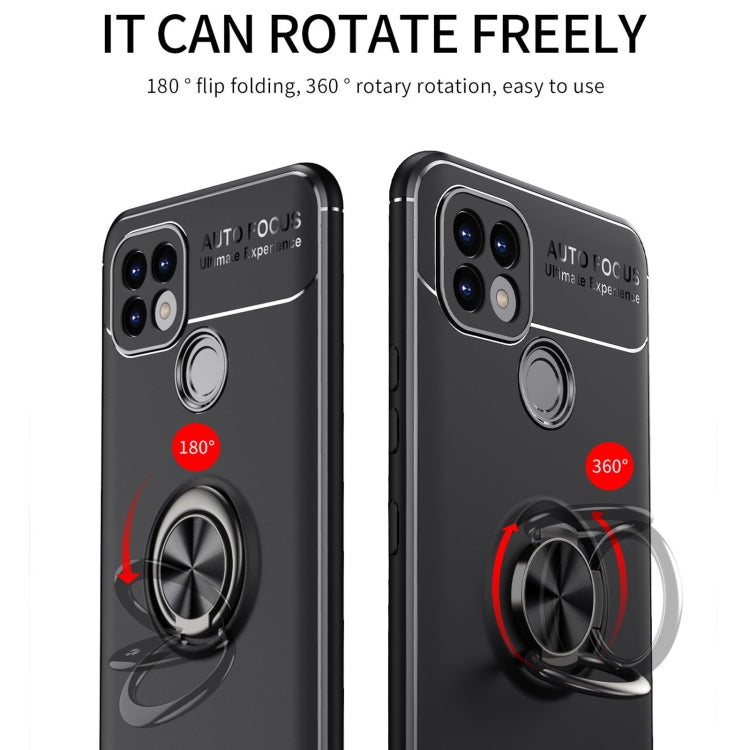 For OPPO Realme C21 Metal Ring Holder 360 Degree Rotating TPU Case