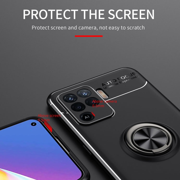 For OPPO A94 Metal Ring Holder 360 Degree Rotating TPU Case