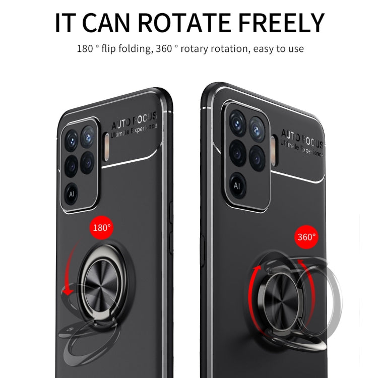 For OPPO A94 Metal Ring Holder 360 Degree Rotating TPU Case