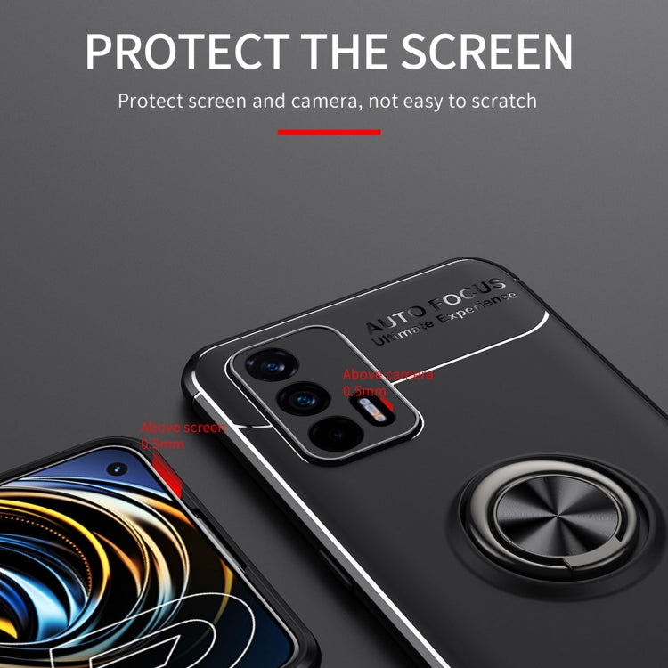 For OPPO Realme GT 5G Metal Ring Holder 360 Degree Rotating TPU Case