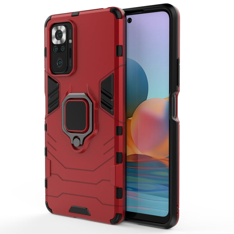 For Xiaomi Redmi Note 10 Pro PC + TPU Shockproof Protective Case with Magnetic Ring Holder