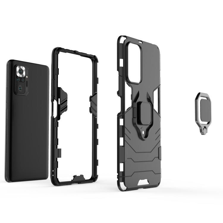 For Xiaomi Redmi Note 10 Pro PC + TPU Shockproof Protective Case with Magnetic Ring Holder