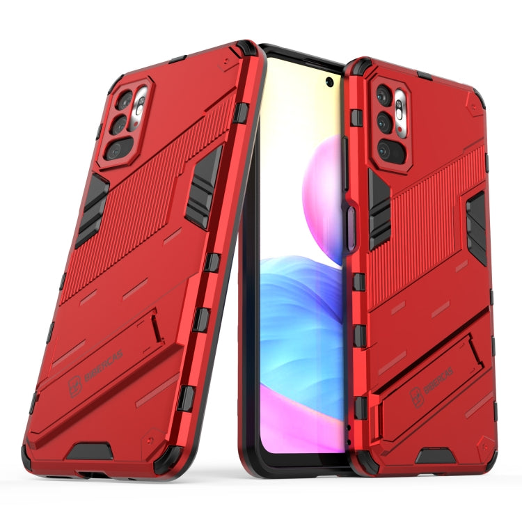 For Xiaomi Redmi Note 10 5G Punk Armor 2 in 1 PC + TPU Shockproof Case with Invisible Holder