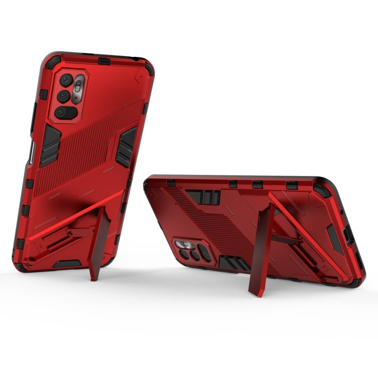 For Xiaomi Redmi Note 10 5G Punk Armor 2 in 1 PC + TPU Shockproof Case with Invisible Holder