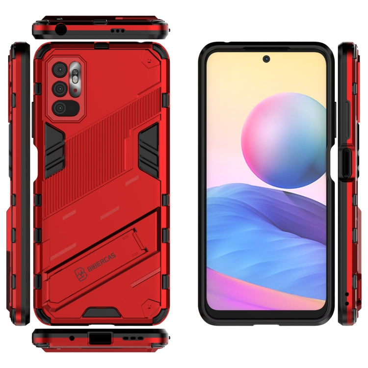 For Xiaomi Redmi Note 10 5G Punk Armor 2 in 1 PC + TPU Shockproof Case with Invisible Holder