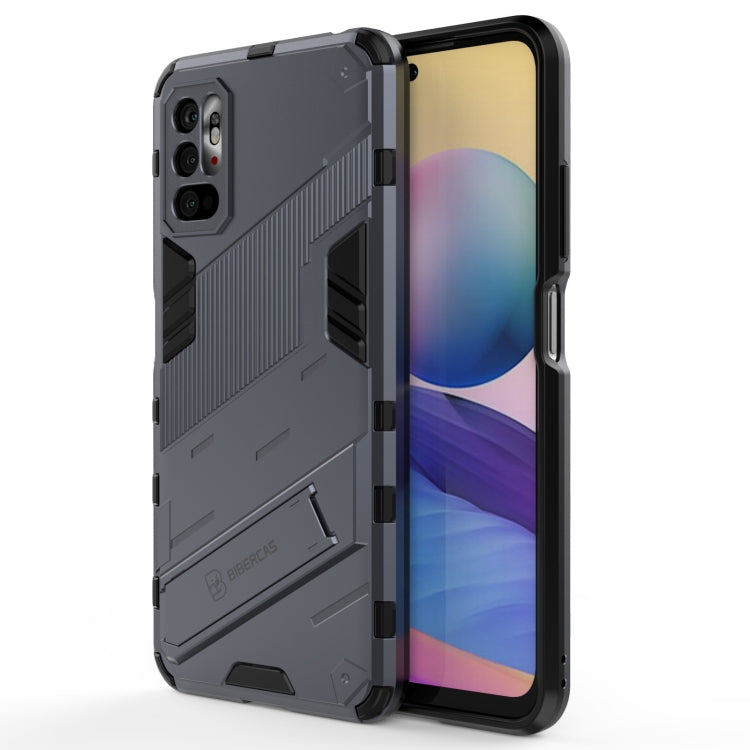 For Xiaomi Redmi Note 10 5G Punk Armor 2 in 1 PC + TPU Shockproof Case with Invisible Holder