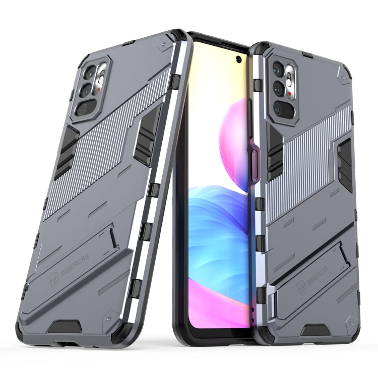 For Xiaomi Redmi Note 10 5G Punk Armor 2 in 1 PC + TPU Shockproof Case with Invisible Holder