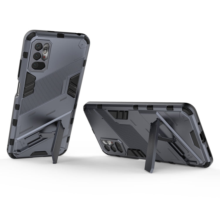 For Xiaomi Redmi Note 10 5G Punk Armor 2 in 1 PC + TPU Shockproof Case with Invisible Holder