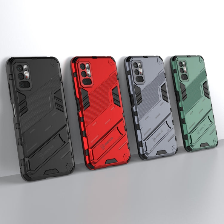 For Xiaomi Redmi Note 10 5G Punk Armor 2 in 1 PC + TPU Shockproof Case with Invisible Holder