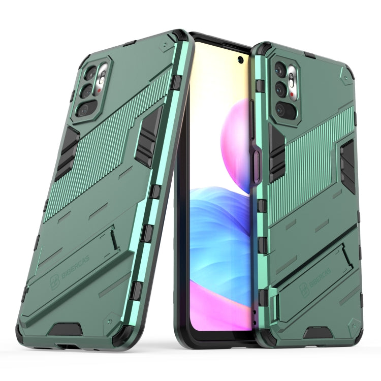 For Xiaomi Redmi Note 10 5G Punk Armor 2 in 1 PC + TPU Shockproof Case with Invisible Holder