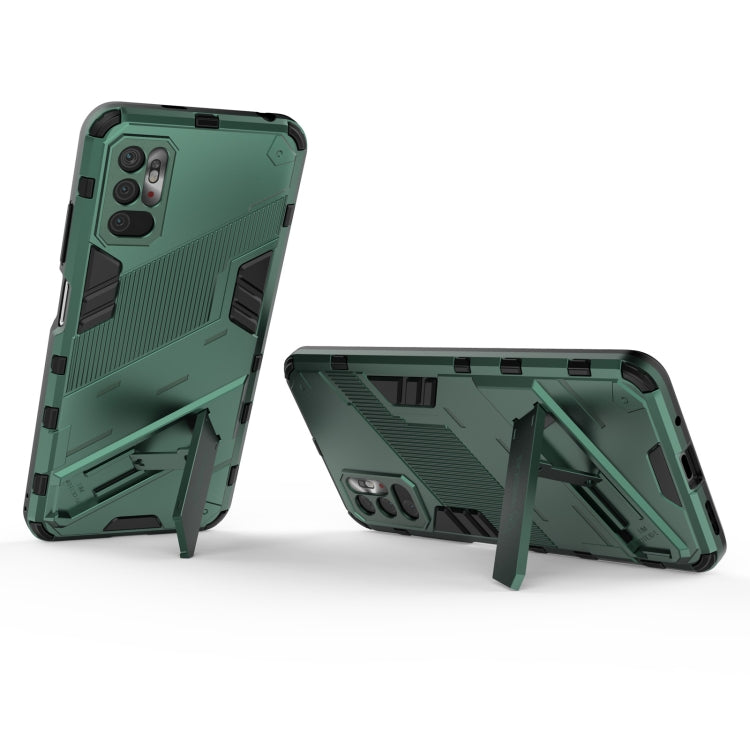 For Xiaomi Redmi Note 10 5G Punk Armor 2 in 1 PC + TPU Shockproof Case with Invisible Holder