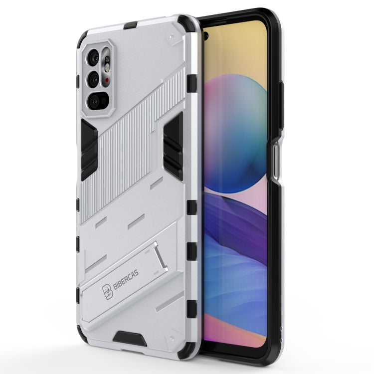 For Xiaomi Redmi Note 10 5G Punk Armor 2 in 1 PC + TPU Shockproof Case with Invisible Holder