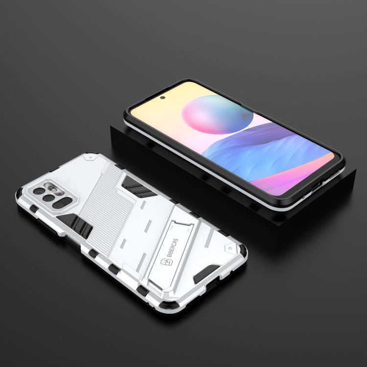 For Xiaomi Redmi Note 10 5G Punk Armor 2 in 1 PC + TPU Shockproof Case with Invisible Holder