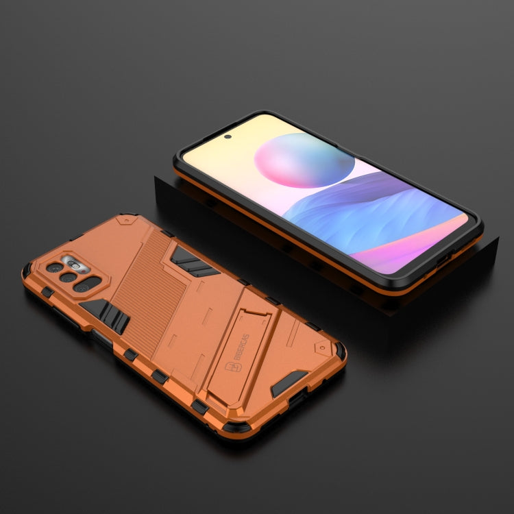 For Xiaomi Redmi Note 10 5G Punk Armor 2 in 1 PC + TPU Shockproof Case with Invisible Holder