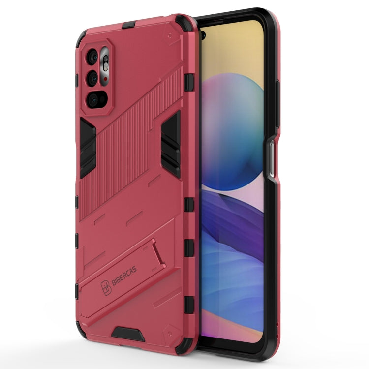For Xiaomi Redmi Note 10 5G Punk Armor 2 in 1 PC + TPU Shockproof Case with Invisible Holder