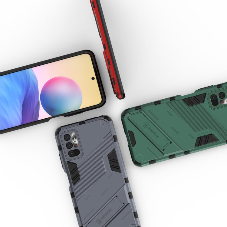 For Xiaomi Redmi Note 10 5G Punk Armor 2 in 1 PC + TPU Shockproof Case with Invisible Holder