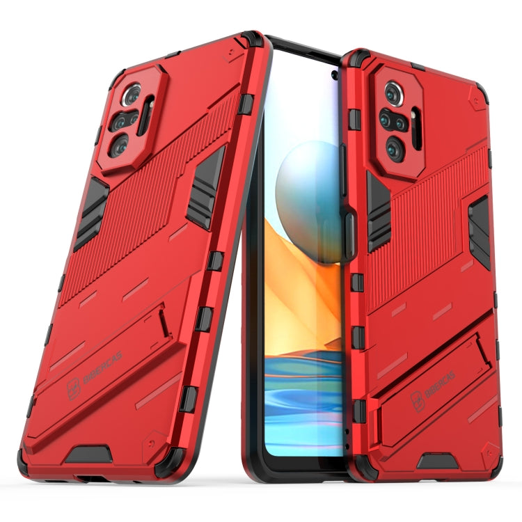 For Xiaomi Redmi Note 10 Pro Punk Armor 2 in 1 PC + TPU Shockproof Case with Invisible Holder