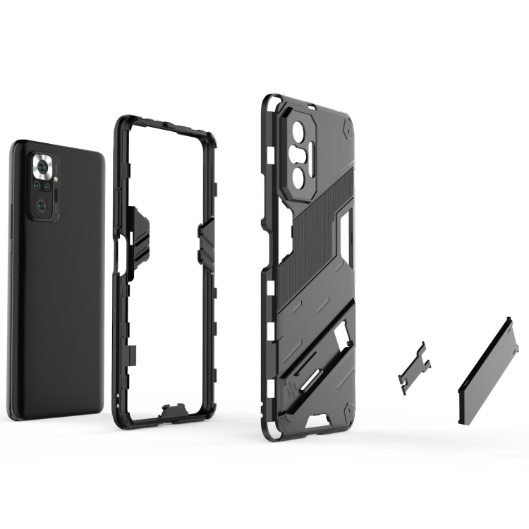 For Xiaomi Redmi Note 10 Pro Punk Armor 2 in 1 PC + TPU Shockproof Case with Invisible Holder