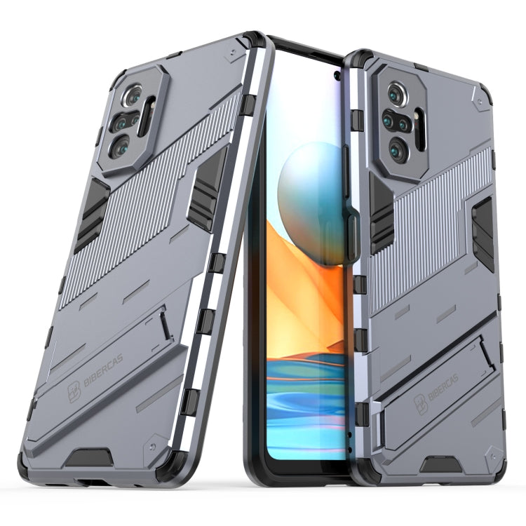 For Xiaomi Redmi Note 10 Pro Punk Armor 2 in 1 PC + TPU Shockproof Case with Invisible Holder