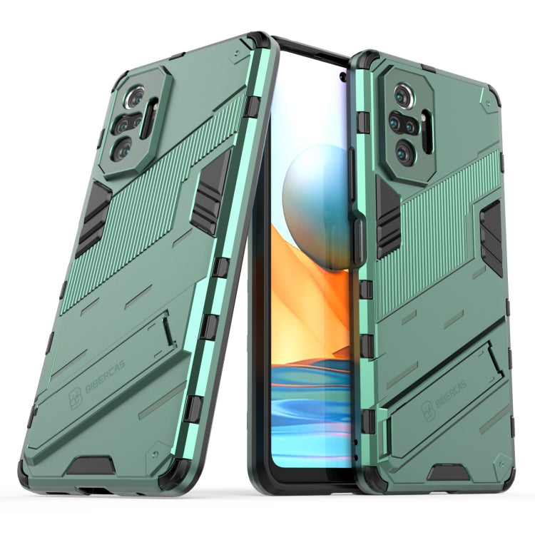 For Xiaomi Redmi Note 10 Pro Punk Armor 2 in 1 PC + TPU Shockproof Case with Invisible Holder