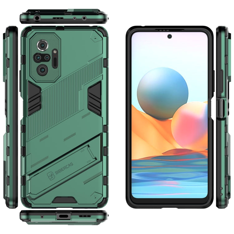 For Xiaomi Redmi Note 10 Pro Punk Armor 2 in 1 PC + TPU Shockproof Case with Invisible Holder