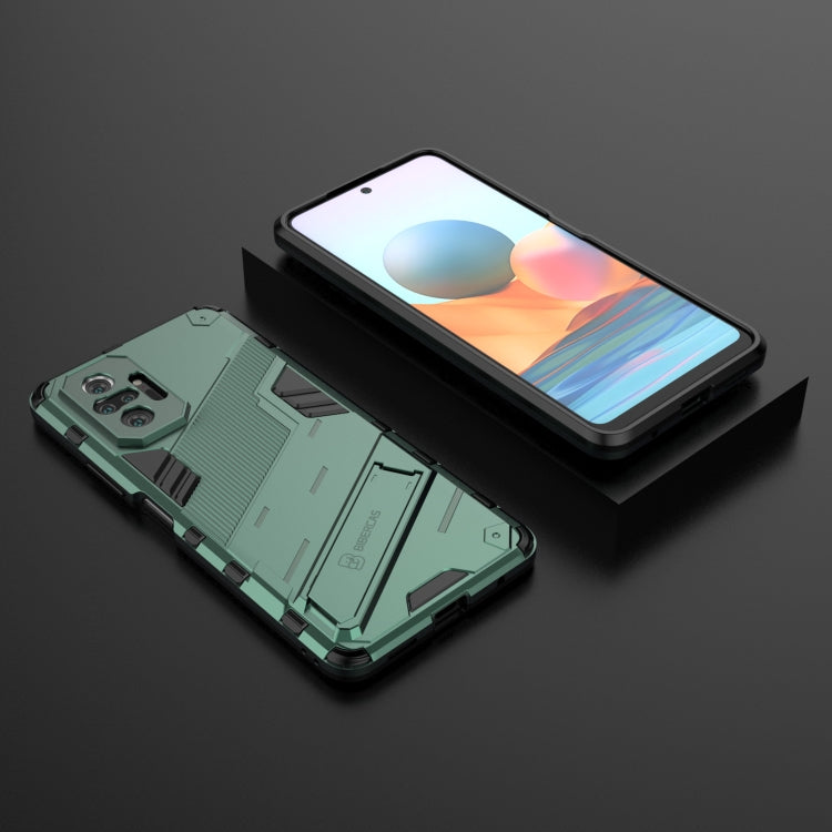 For Xiaomi Redmi Note 10 Pro Punk Armor 2 in 1 PC + TPU Shockproof Case with Invisible Holder