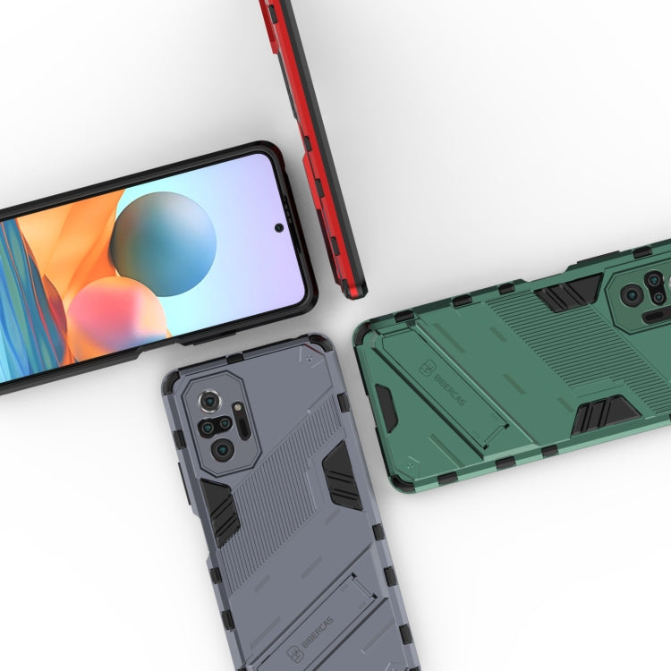 For Xiaomi Redmi Note 10 Pro Punk Armor 2 in 1 PC + TPU Shockproof Case with Invisible Holder