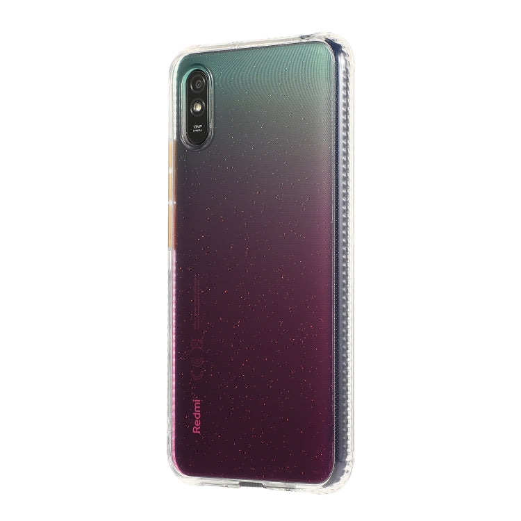 For Xiaomi Redmi 9A Gradient Shockproof TPU + Acrylic Case with Detachable Buttons