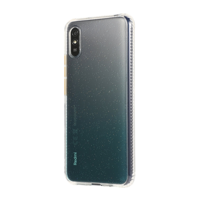 For Xiaomi Redmi 9A Gradient Shockproof TPU + Acrylic Case with Detachable Buttons