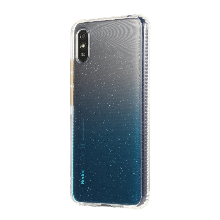 For Xiaomi Redmi 9A Gradient Shockproof TPU + Acrylic Case with Detachable Buttons
