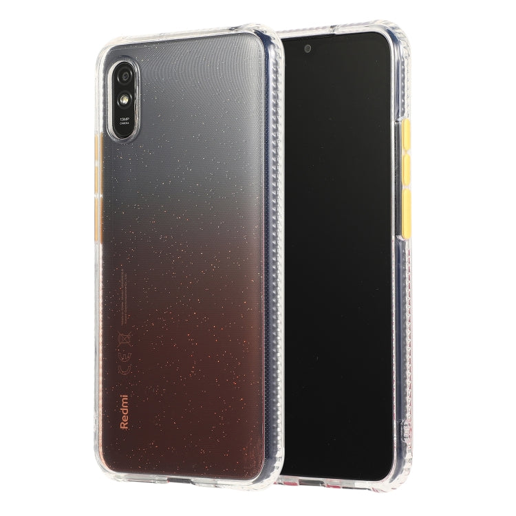 For Xiaomi Redmi 9A Gradient Shockproof TPU + Acrylic Case with Detachable Buttons