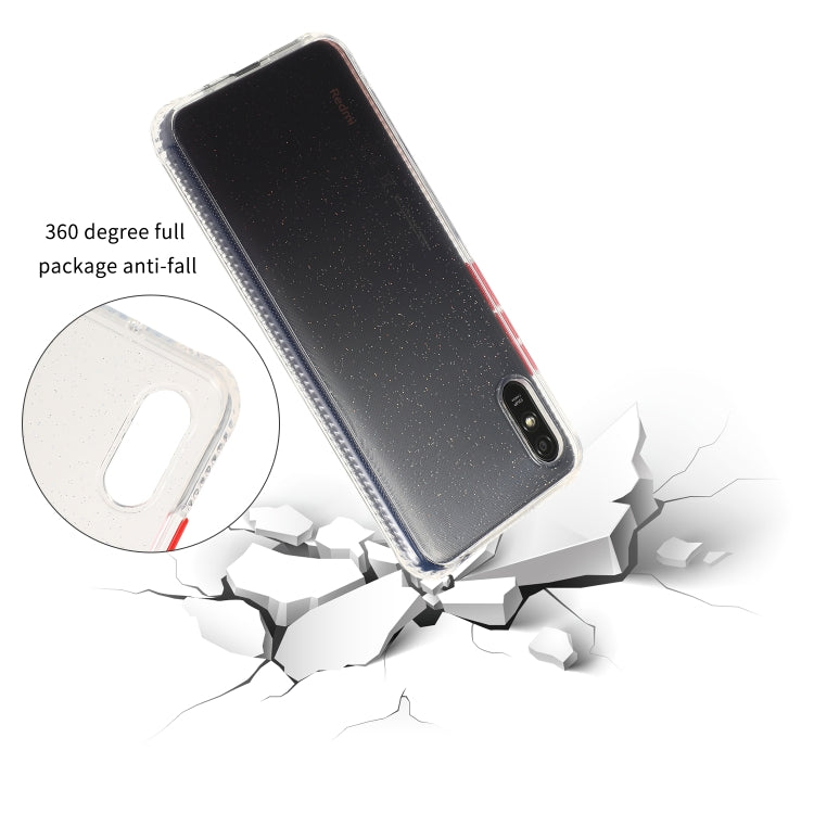 For Xiaomi Redmi 9A Gradient Shockproof TPU + Acrylic Case with Detachable Buttons